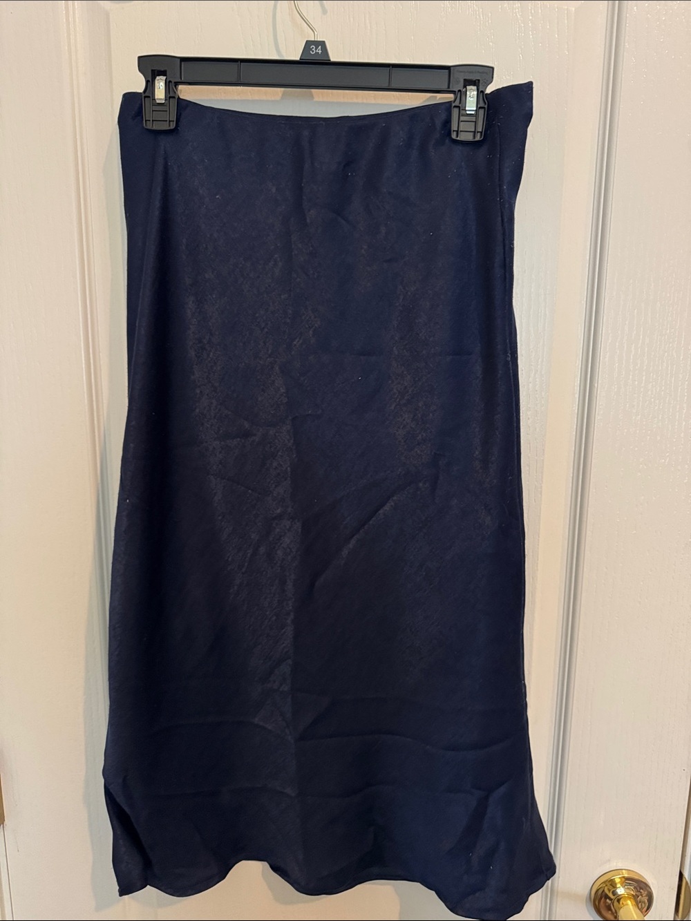 Navy Midi Skirt with Clean A-Line Silhouette